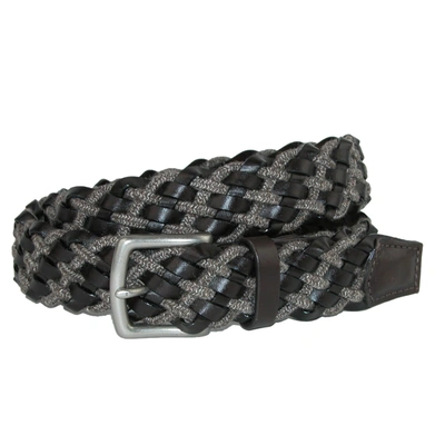Shop Crookhorndavis Cashmere Cord And Como Leather Braided Belt In Brown