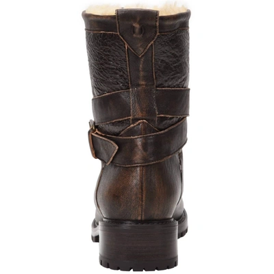 Shop Ross & Snow Emilina Weatherproof Shearling Bomber Moto Boot In Brown