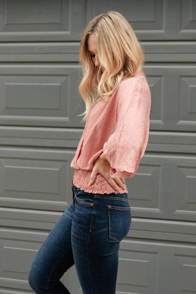 Shop 143 Story Simply Smocked Hem Top In Blush In Pink