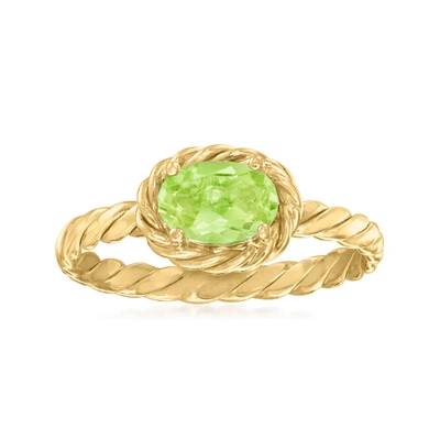 Shop Canaria Fine Jewelry Canaria Peridot Twisted Ring In 10kt Yellow Gold
