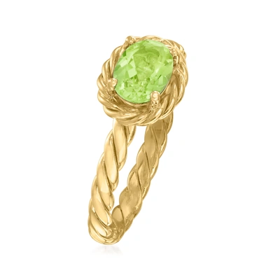 Shop Canaria Fine Jewelry Canaria Peridot Twisted Ring In 10kt Yellow Gold