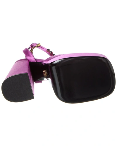 Shop Versace Medusa Satin Platform Sandal In Purple