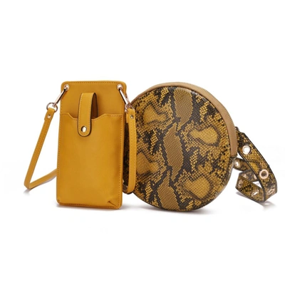 Shop Mkf Collection By Mia K Hailey Smartphone Convertible Crossbody Bag - 2 Pcs Set In Yellow