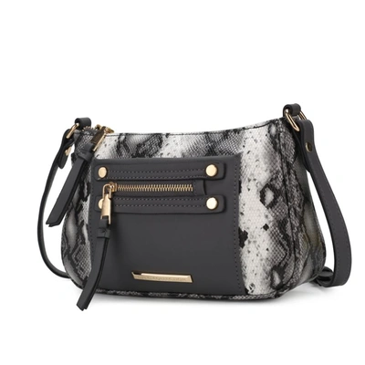 Shop Mkf Collection By Mia K Essie Snake Embossed Vegan Leather Crossbody In Black