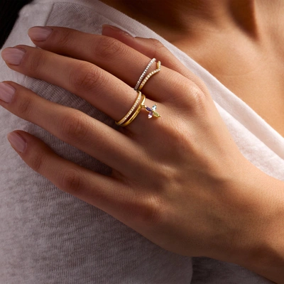 Rs Pure By Ross-simons Diamond Chevron Ring In 14kt Yellow Gold In White