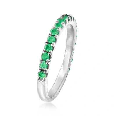 Ross-simons Emerald Ring In Sterling Silver In Silver