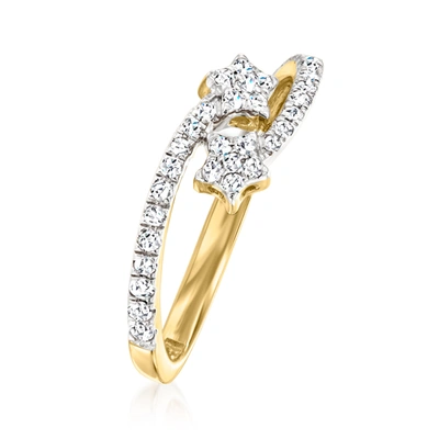 Shop Canaria Fine Jewelry Canaria Diamond Star Bypass Ring In 10kt Yellow Gold In Silver