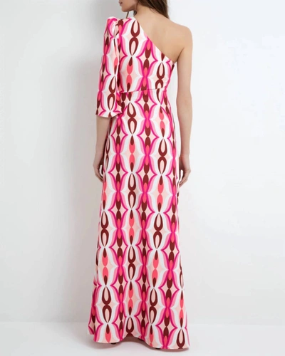 Shop Patbo Twist One Shoulder Maxi Dress In Flamant In Multi