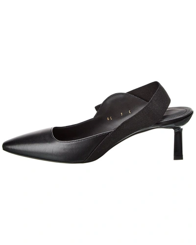 Shop Ferragamo Vara Leather Slingback Pump In Black