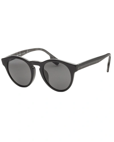 Shop Burberry Men's Reid 51mm Sunglasses In Black