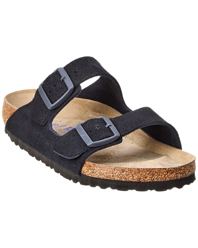 Shop Birkenstock Arizona Bs Suede Sandal In Black