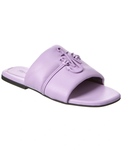Shop Jw Anderson Anchor Logo Leather Sandal In Purple