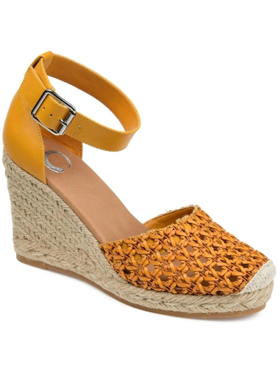 Shop Journee Collection Sierra Womens Comfort Insole Macrame Wedge Sandals In Yellow