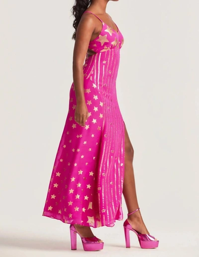 Loveshackfancy Shine Dress In Very Berry In Pink