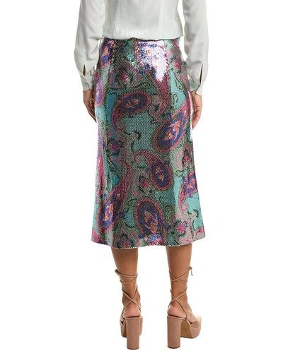 Shop Etro Sequin Skirt In Multi
