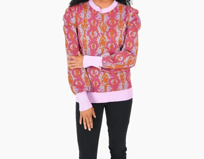 Shop Emily Mccarthy Julia Sweater In Racy Reptile In Pink