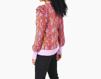 Shop Emily Mccarthy Julia Sweater In Racy Reptile In Pink