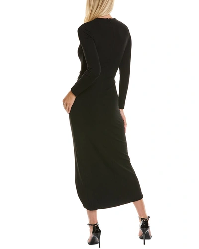 Shop Michael Kors Collection Draped Midi Dress In Black
