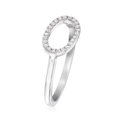 Shop Rs Pure By Ross-simons Diamond Open-oval Ring In Sterling Silver In White