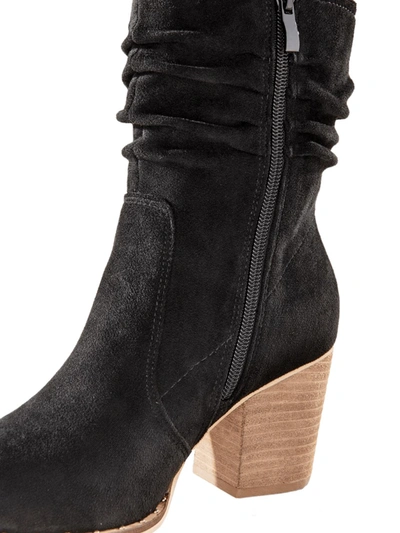 Shop Charlie Paige Sueded Slouch Booties In Black In Grey