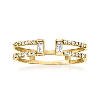 Rs Pure By Ross-simons Diamond Open-space Ring In 14kt Yellow Gold In Silver
