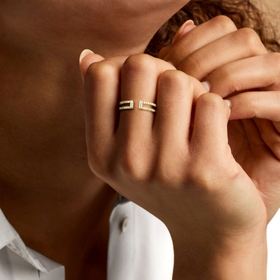 Rs Pure By Ross-simons Diamond Open-space Ring In 14kt Yellow Gold In Silver