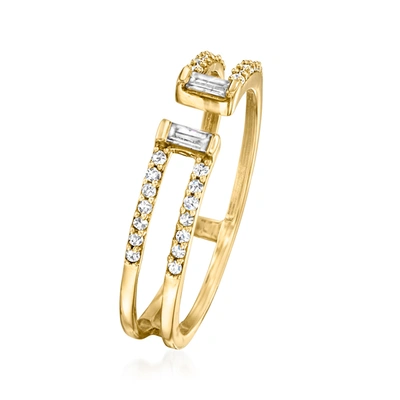 Rs Pure By Ross-simons Diamond Open-space Ring In 14kt Yellow Gold In Silver
