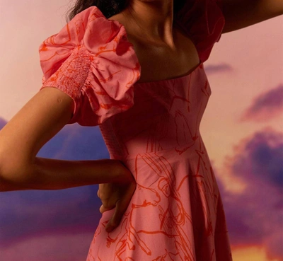 De Loreta Calla Dress In Rosa Print In Pink