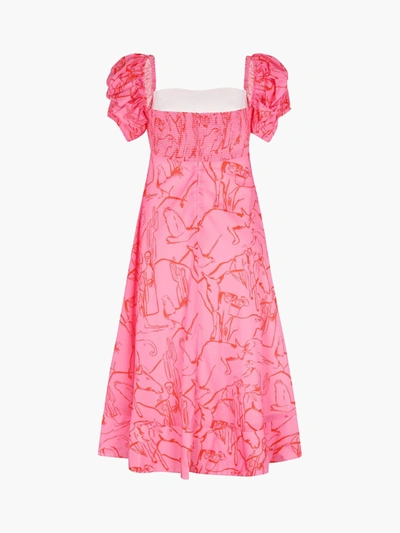 Shop De Loreta Calla Dress In Rosa Print In Pink