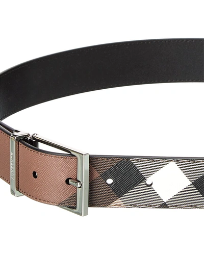 Burberry Burberry Reversible Monogram Leather Belt - Stylemyle