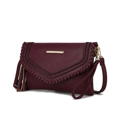 Shop Mkf Collection Remi Vegan Leather Burgundy Shoulder Handbag In Red