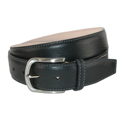 Shop Crookhorndavis Brescia Boxcalf Casual Belt With Contrast Stitch In Black