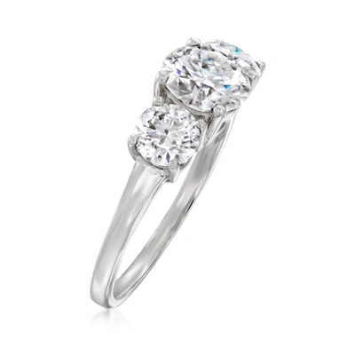 Ross-simons Moissanite 3-stone Ring In Sterling Silver