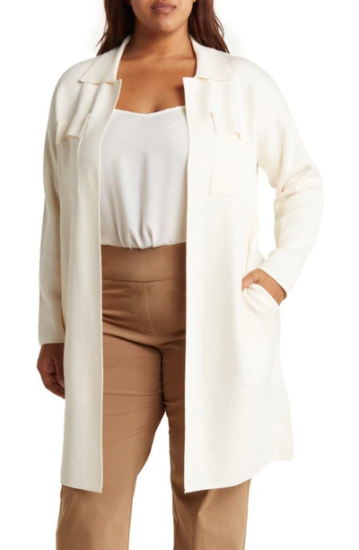 By Design Lola Notch Collar Tunic Cardigan In Gardenia
