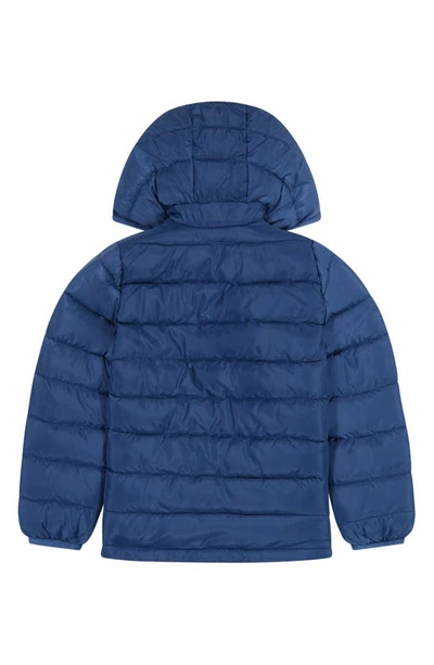 Shop Andy & Evan Monsters Reversible Puffer Jacket In Mid Blue Dinos