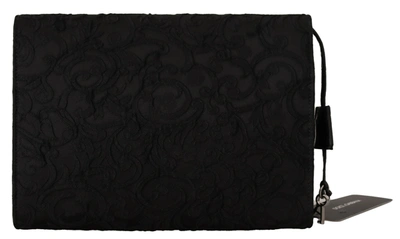 Shop Dolce & Gabbana Black Jacquard Leather Document Briefcase Men's Bag