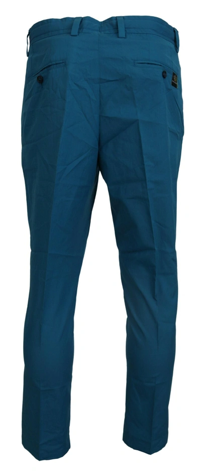 Shop Dolce & Gabbana Blue Cotton Chinos Trousers Men's Pants