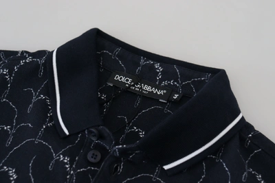 Shop Dolce & Gabbana Blue Crown Collar Short Sleeve Polo Men's T-shirt