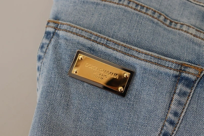 Shop Dolce & Gabbana Blue Wash Slim Fit Cotton Denim Men's Jeans
