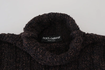 Shop Dolce & Gabbana Brown Wool Knit Turtleneck Pullover Men's Sweater