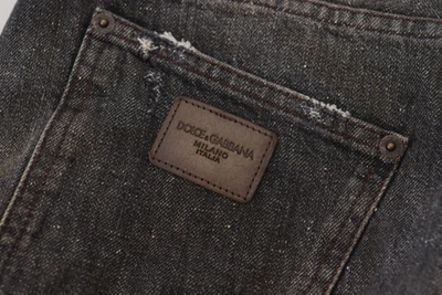 Shop Dolce & Gabbana Gray Green Denim Regular Fit Men's Jeans