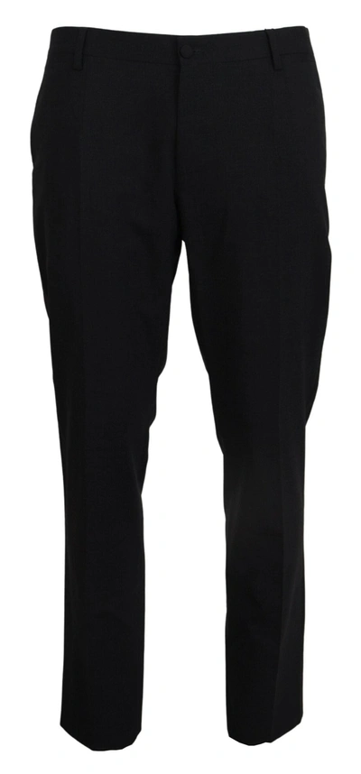 Shop Dolce & Gabbana Gray Wool Stretch Dress Formal Slim Fit Men's Pant