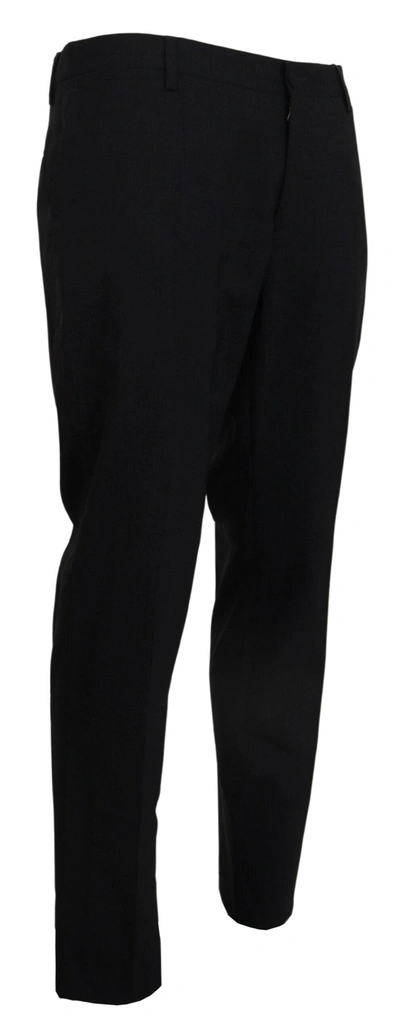 Shop Dolce & Gabbana Gray Wool Stretch Dress Formal Slim Fit Men's Pant