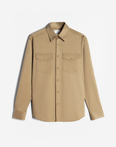 Shop Dunhill Cotton Cashmere Western Shirt In Brown