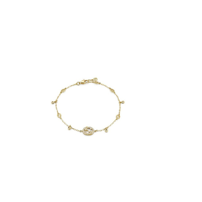 Shop Gucci Interlocking G Diamond Bracelet In Yg - Yba729403002 In Yellow