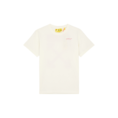 Shop Off-white Kids Arrows Logo Cotton T-shirt In White