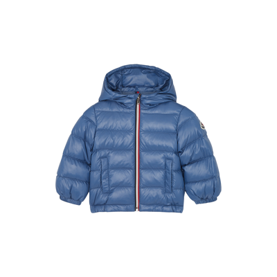 Shop Moncler Kids Aubert Quilted Shell Jacket (12 Months-3 Years) In Blue Blue