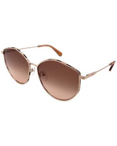 Shop Ferragamo Women's Sf264s 60mm Sunglasses In Gold