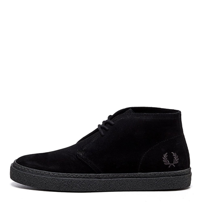 Shop Fred Perry Hawley Suede Boots In Black