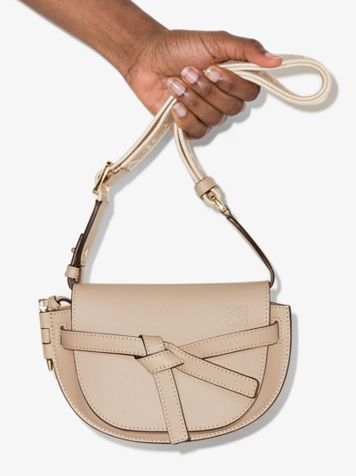 Beige Gate mini leather cross-body bag, LOEWE